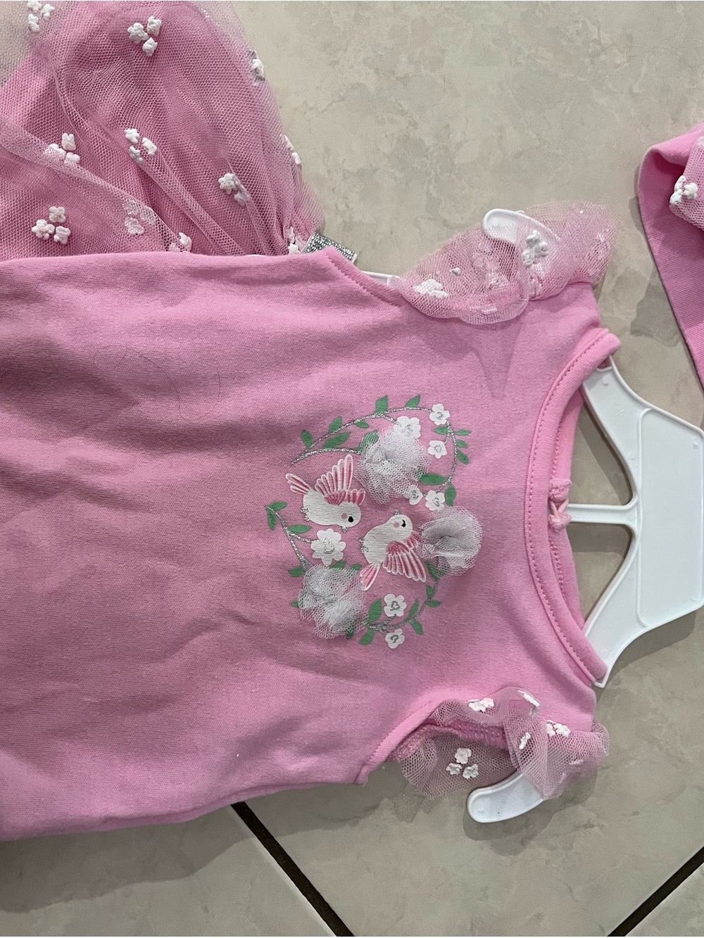 Baby Starters Pink Floral & Bird Girls Matching Set